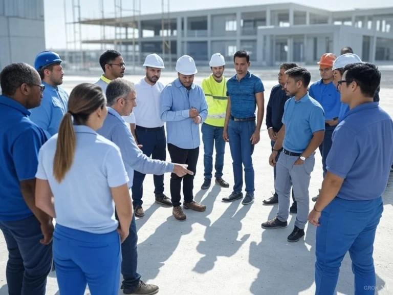 Building a Risk-Aware Project Culture: A Guide to Fostering Proactive Risk Management 2 people standing on a site discussing risks