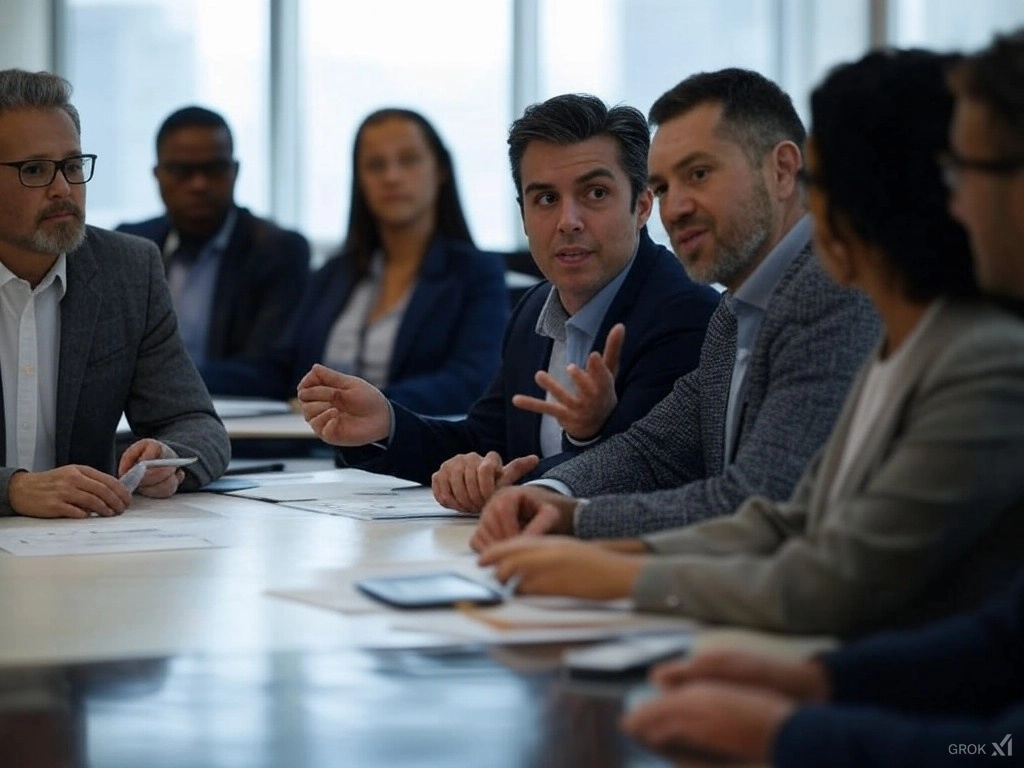 Enhancing Communication Skills for Project Managers: A Comprehensive Guide 1 people sitting and talking in a meeting